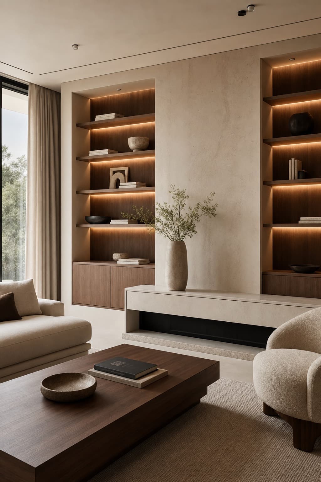 Bespoke living room shelving and furniture