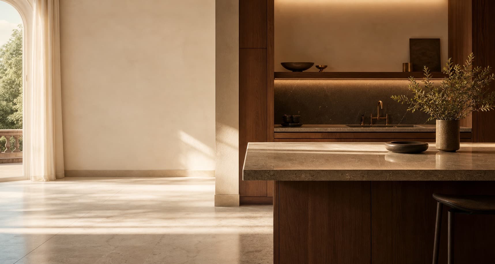 Warm bespoke kitchen and interior studio